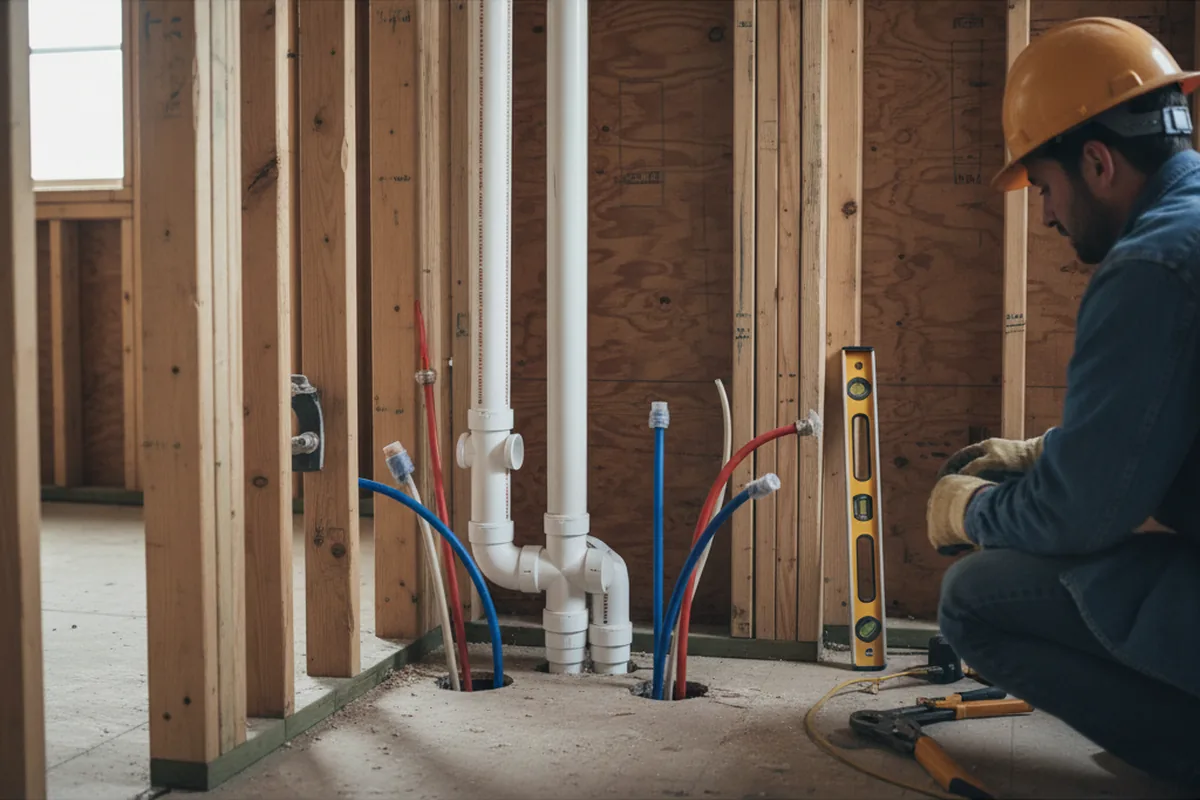 Drain and supply rough-in during Toilet Repair and Installation in Lawsonville